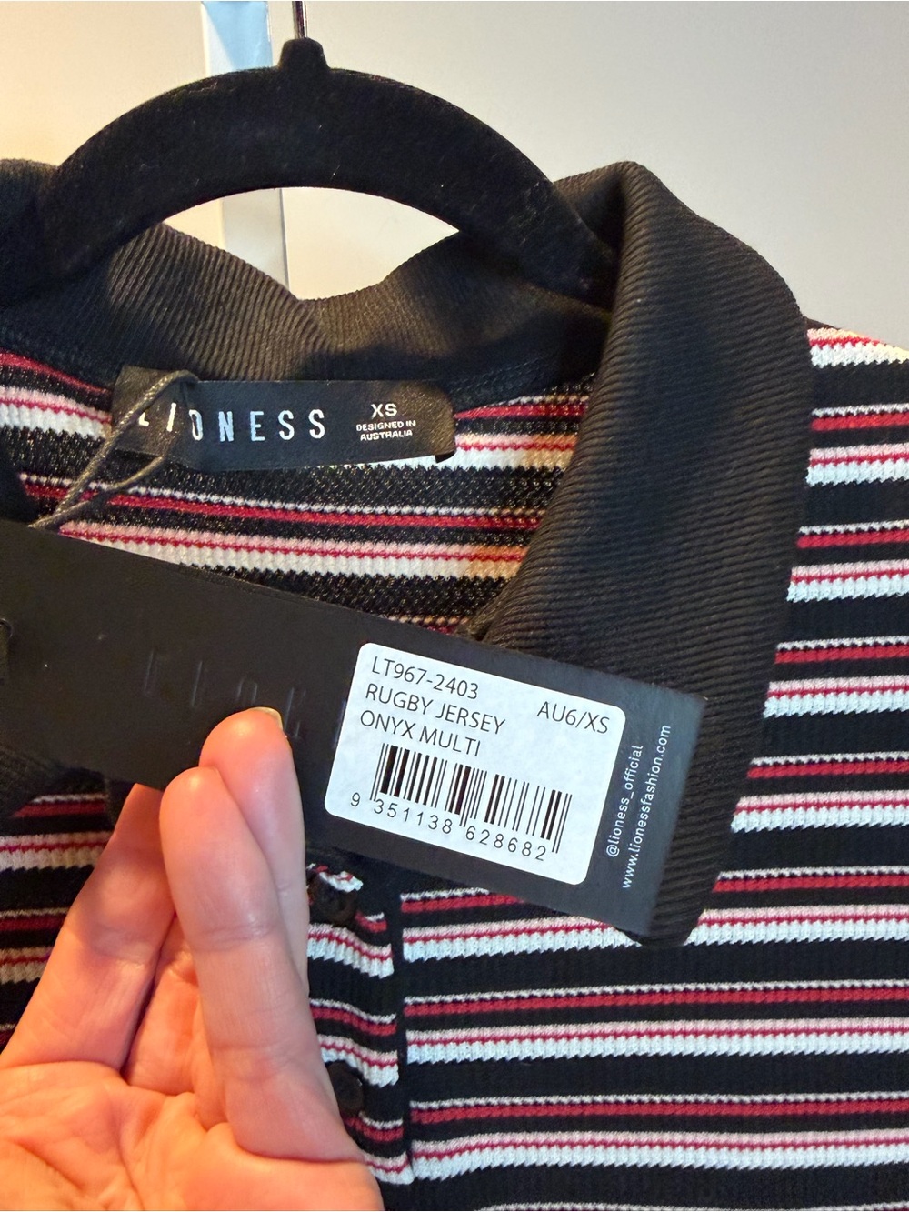 LIONESS Rugby Jersey in Onyx Multi NWT in XS - Picture 9 of 10